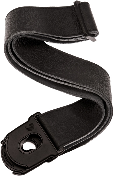 Daddario Planet Lock Leather Guitar Strap Black