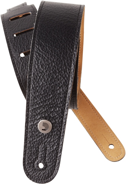 Daddario Slim Garment Leather Guitar Strap Black