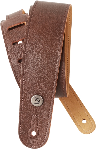 Daddario Slim Garment Leather Guitar Strap Brown