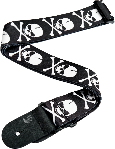Daddario Woven Guitar Strap Cross Bone Skull