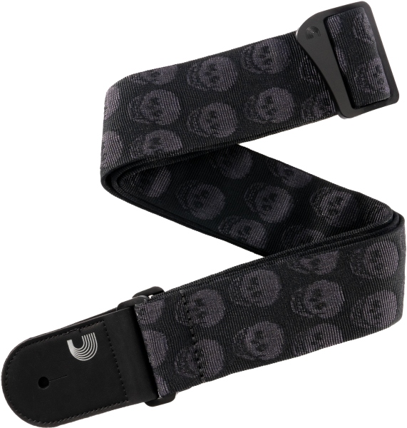 Daddario Woven Guitar Strap Skulls Black Tubular