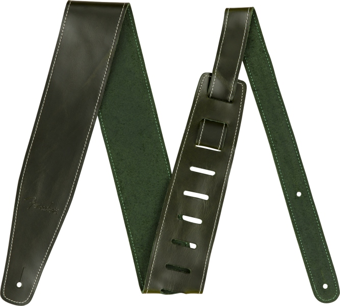 Fender Broken-In Leather Strap Green 2.5