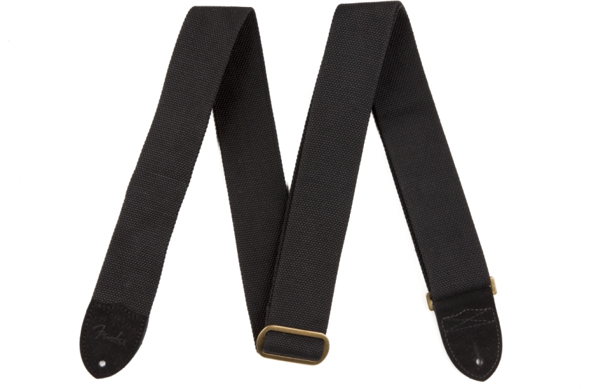 Fender Cotton/Leather Strap Black 2