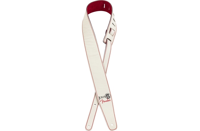 Curea chitară Fender John 5 Leather Strap White and Red
