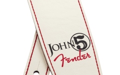 Curea chitară Fender John 5 Leather Strap White and Red