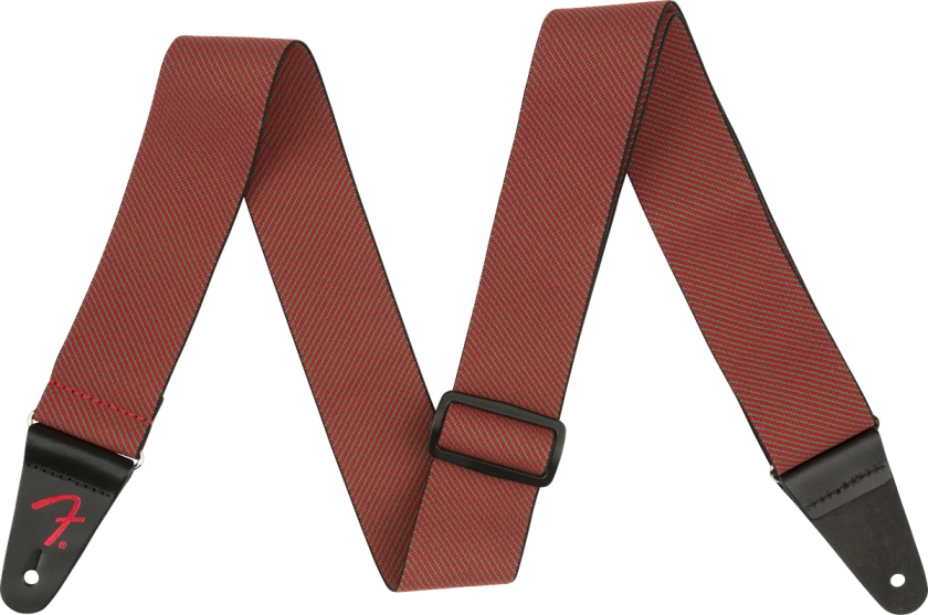 Fender LE WeighLess Festive Strap Tweed Strap Green and Red 2