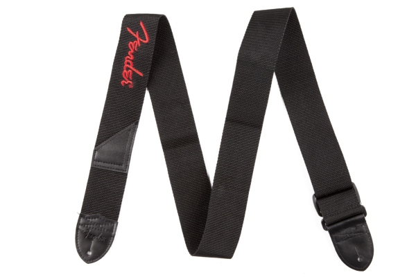 Fender Logo Strap Black/Red Logo 2