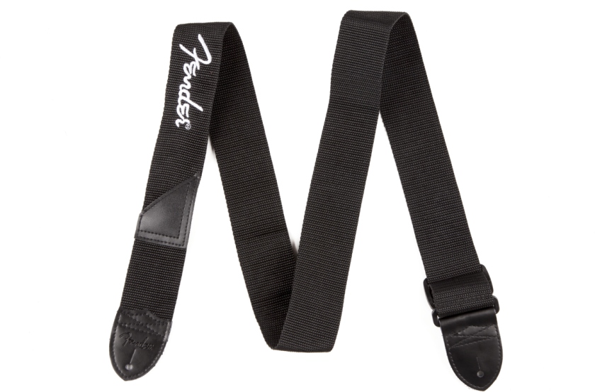 Fender Logo Strap Black/White Logo 2