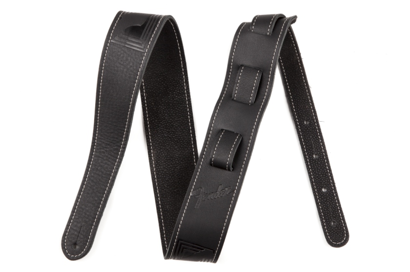Fender Monogrammed Leather Strap Black 2