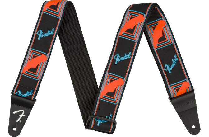 Curea chitară Fender Neon Monogrammed Strap Blue and Orange 2"