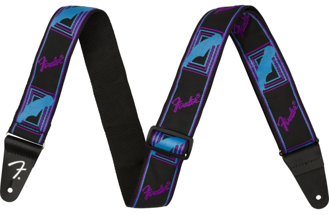 Curea chitară Fender Neon Monogrammed Strap Blue and Purple 2"