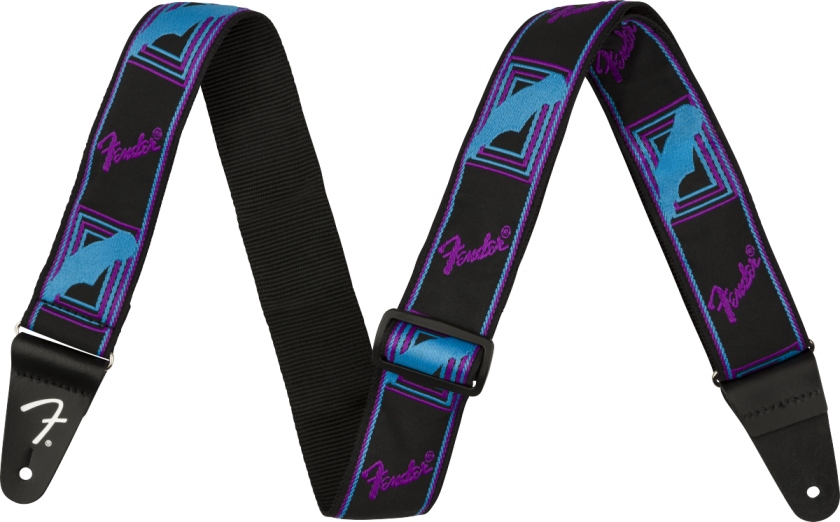 Fender Neon Monogrammed Strap Blue and Purple 2