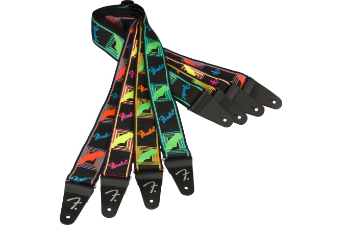 Curea chitară Fender Neon Monogrammed Strap Green and Orange 2"