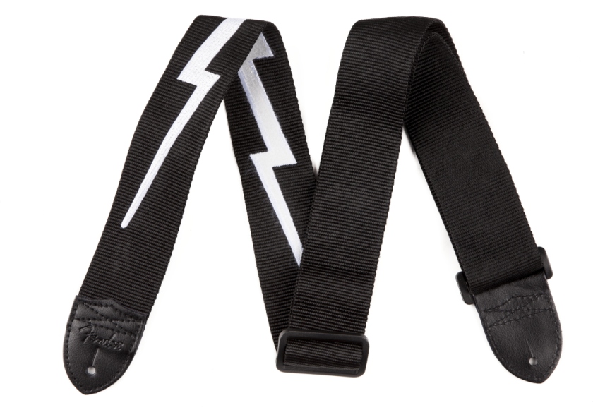 Fender Nylon Lightning Bolt Strap Black/White 2