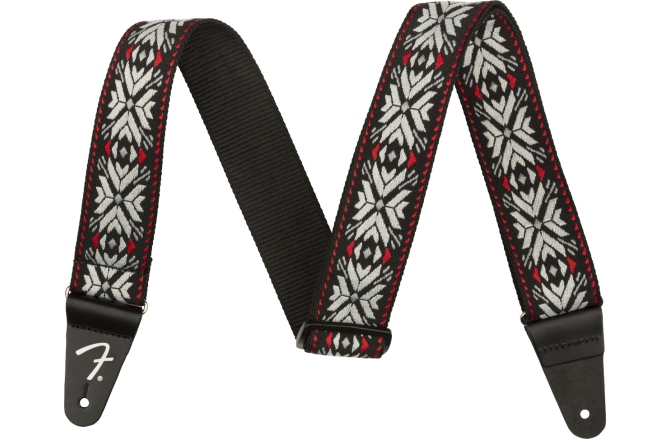 Curea chitară Fender Pasadena Woven Strap Red Snowflake 2"