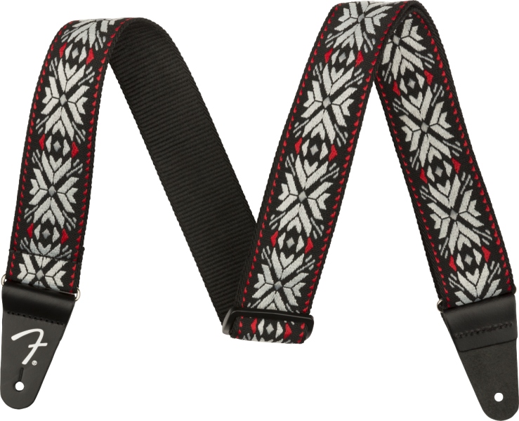 Fender Pasadena Woven Strap Red Snowflake 2