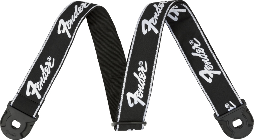 Fender Quick Grip Locking End Strap B/ W Running Logo 2