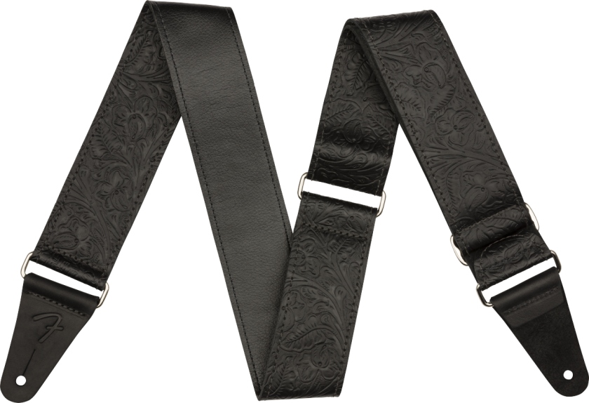Fender Tooled Leather Guitar Strap Black 2