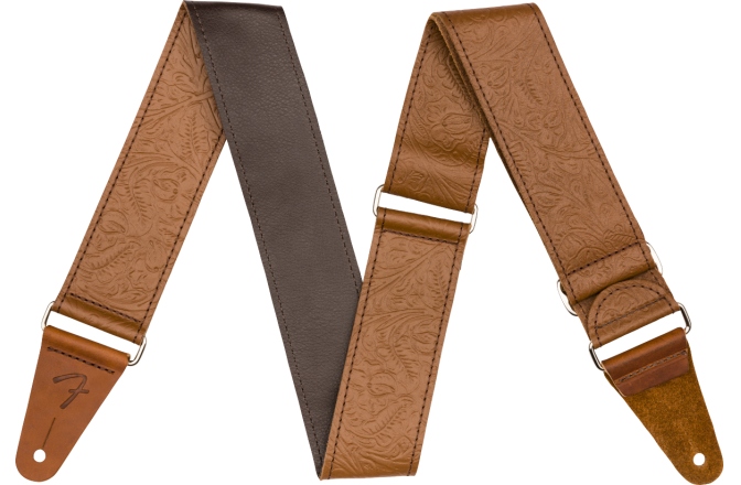 Curea chitară Fender Tooled Leather Guitar Strap Brown 2"