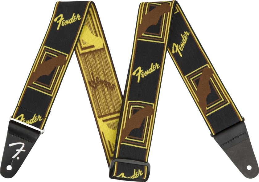 Fender WeighLess Monogram Strap B/Y/B 2