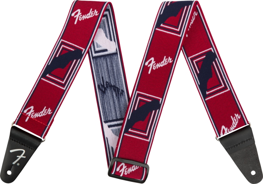 Fender WeighLess Monogram Strap R/W/B 2