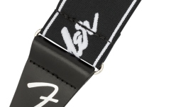 Curea chitară Fender WeighLess Running Logo Strap Black/White 2"