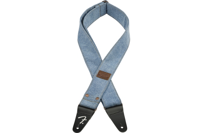 Curea chitară Fender x Wrangler Riveted Denim Strap Light Indigo