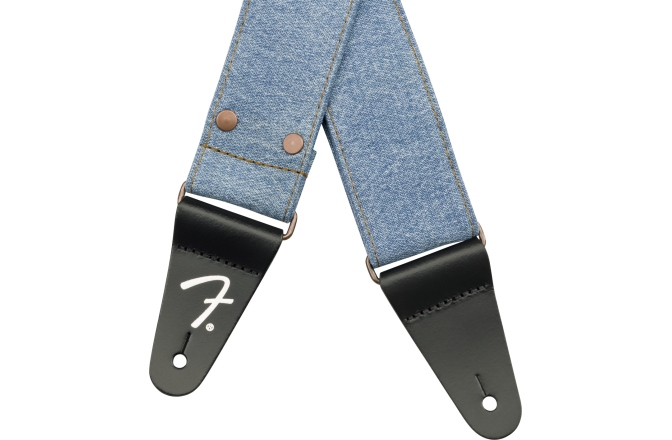 Curea chitară Fender x Wrangler Riveted Denim Strap Light Indigo