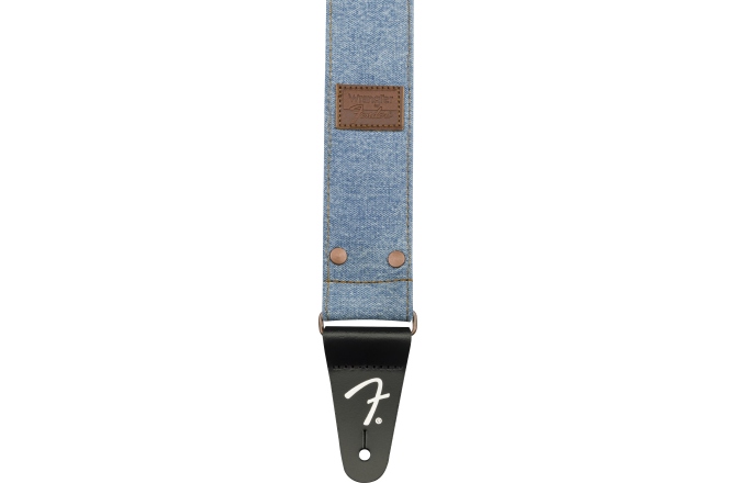 Curea chitară Fender x Wrangler Riveted Denim Strap Light Indigo