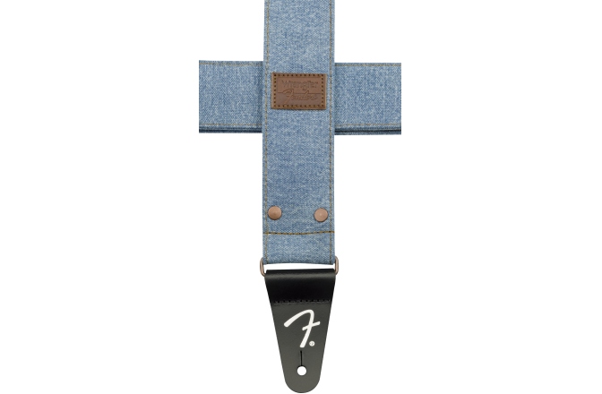 Curea chitară Fender x Wrangler Riveted Denim Strap Light Indigo