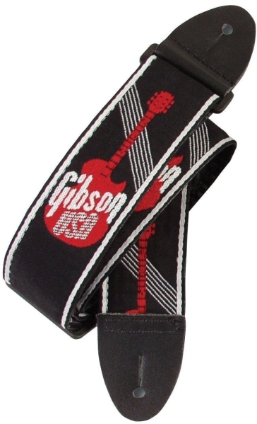 Gibson GG600 Woven Style 2'' Strap w/Gibson Logo Red