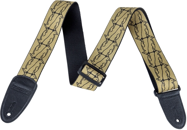 Gretsch Guitars Alternating Gold Penguins Strap Black