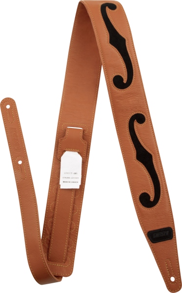 Gretsch Guitars F-Holes Leather Strap Orange and Black 3