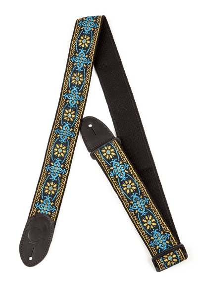 Gretsch Guitars G Brand Strap Blue/Orange Black Ends