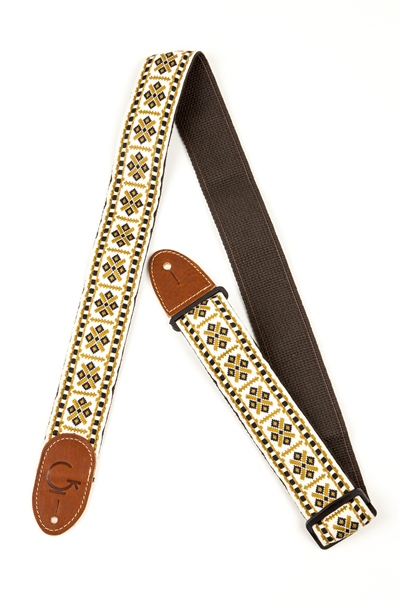 Gretsch Guitars G Brand Strap Diamond Brown Ends