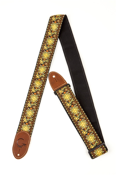 Gretsch Guitars G Brand Strap Yellow/Orange Brown Ends