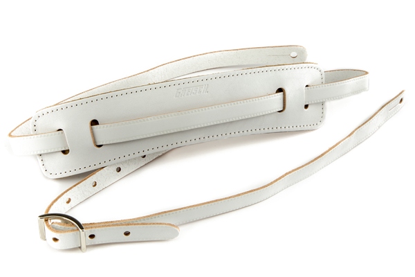 Vintage Leather Guitar Strap Vintage White