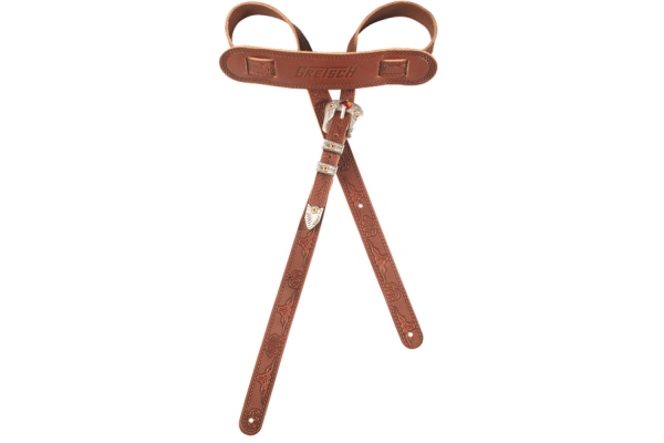 Vintage Tooled Leather Guitar Strap Walnut Vintage Tooled Leather Guitar Strap Walnut