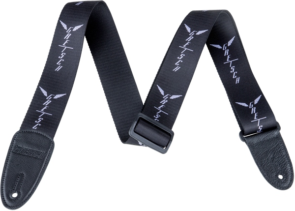 Gretsch Guitars Wing Logo Pattern Strap Black with Gray Logos