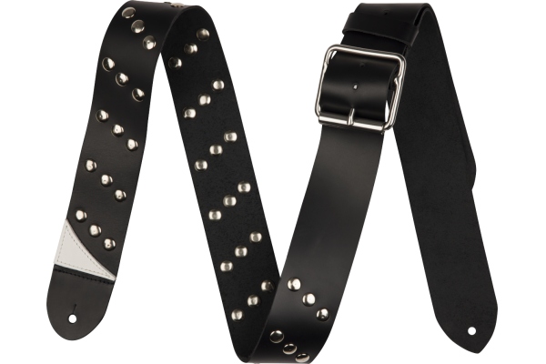 Diagonal Stud Leather Strap Black 2.5 Diagonal Stud Leather Strap Black 2.5