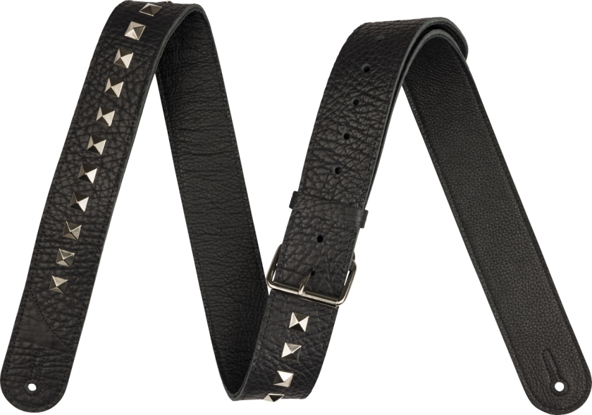 Jackson Metal Stud Leather Strap Black 2.5