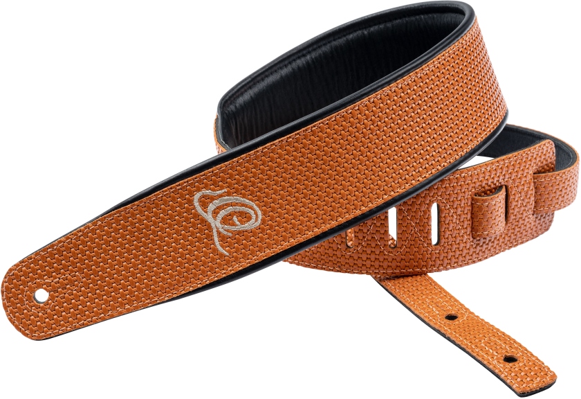 Ortega Genuine Leather Strap - Orange Braid