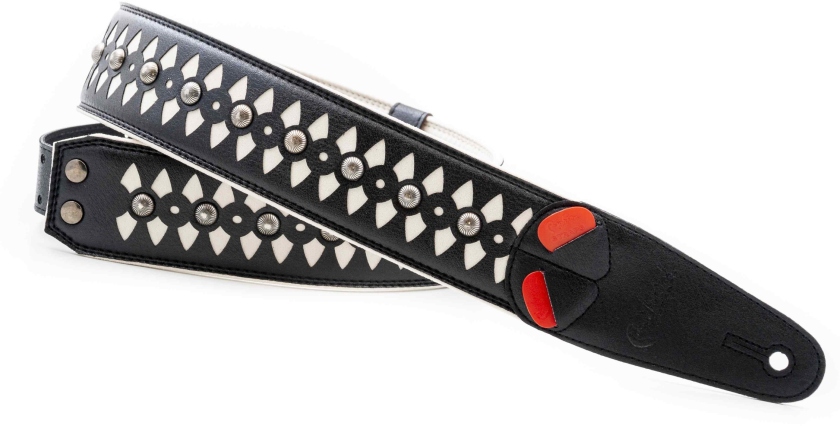 RightOn Armour White Guitar Strap