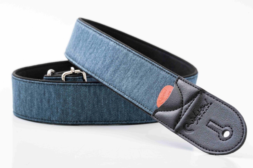 RightOn Denim-50 Black Guitar Strap