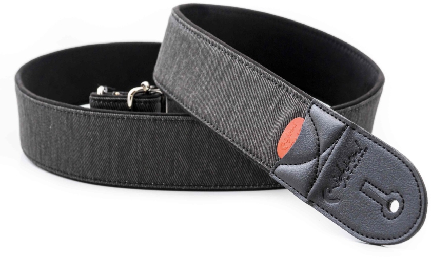 RightOn Denim-50 Black Guitar Strap