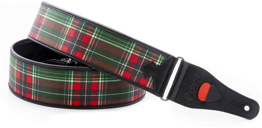 RightOn TARTAN Green Guitar Strap