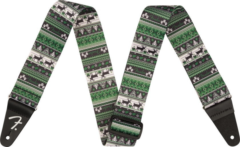 Fender Ugly Xmas Sweater Strap Green Fair Isle