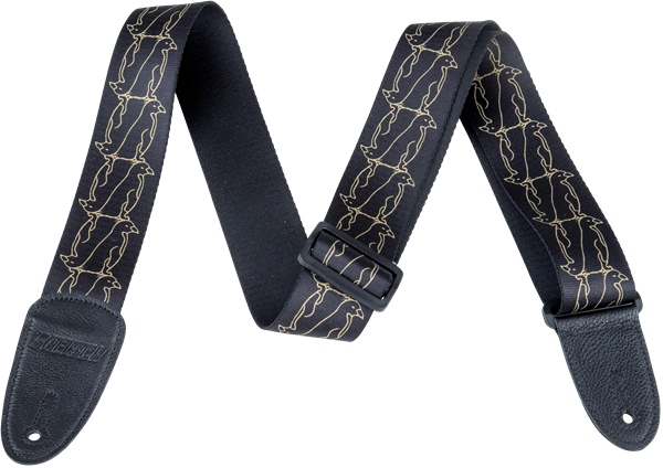 Gretsch Guitars Alternating Black Penguins Strap Gold