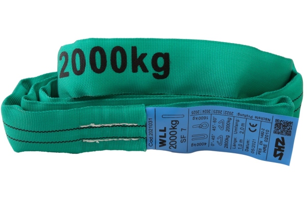 Round Sling 1m, max. Load 2000KG nach EN 1492-2 SF7 green Round Sling 1m, max. Load 2000KG nach EN 1492-2 SF7 green