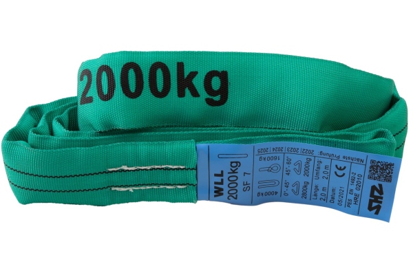 Round Sling 2m, max. Load 2000KG nach EN 1492-2 SF7 green Round Sling 2m, max. Load 2000KG nach EN 1492-2 SF7 green